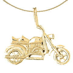 Colgante de motocicleta de plata de ley (bañado en rodio o oro amarillo)