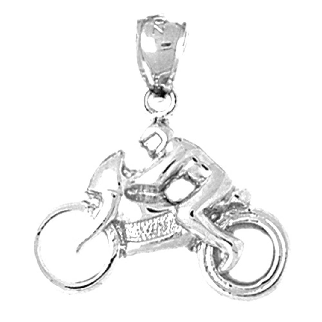 Sterling Silver Street Motorcycle Pendant