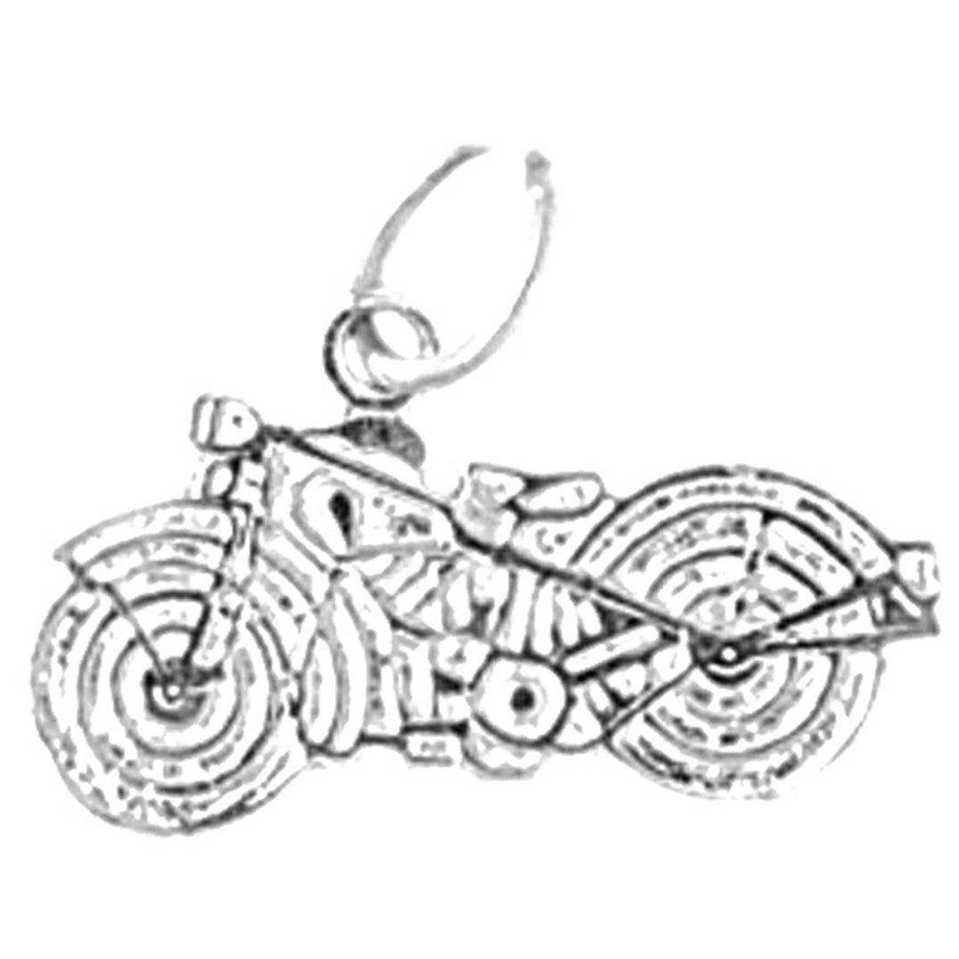 Sterling Silver Motorcycle Pendant
