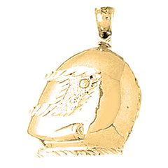 Yellow Gold-plated Silver Motorcycle Helmet Pendant