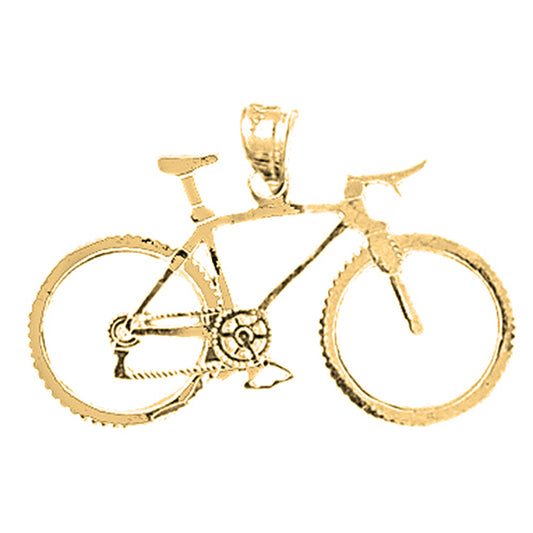 Yellow Gold-plated Silver Bicycle Pendant