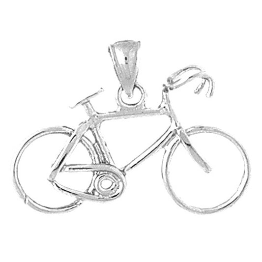 Sterling Silver 3D Bicycle Pendant