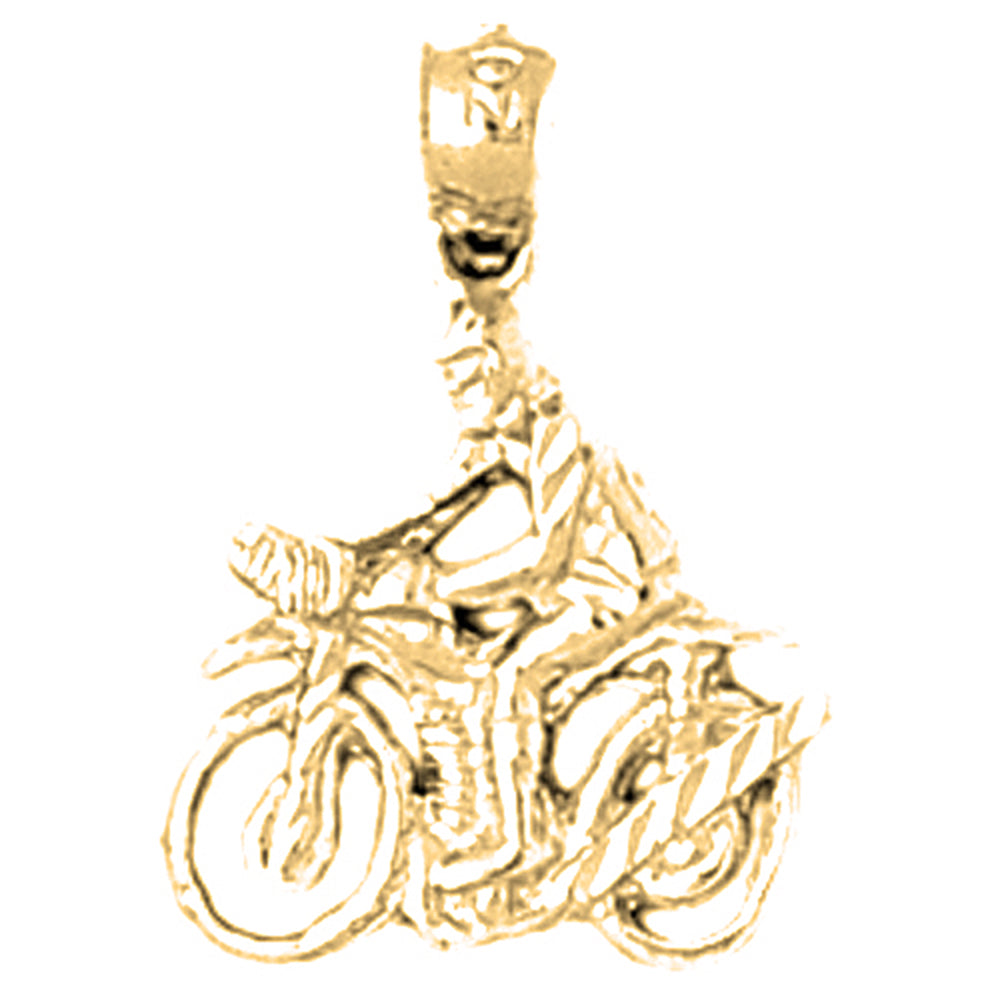 Yellow Gold-plated Silver Cycler Pendant