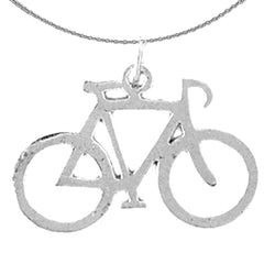 Sterling Silver Bicycle Pendant (Rhodium or Yellow Gold-plated)