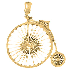 Yellow Gold-plated Silver Bicycle Pendant