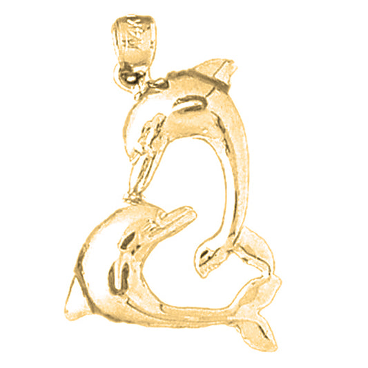 Yellow Gold-plated Silver Dolphin Pendant