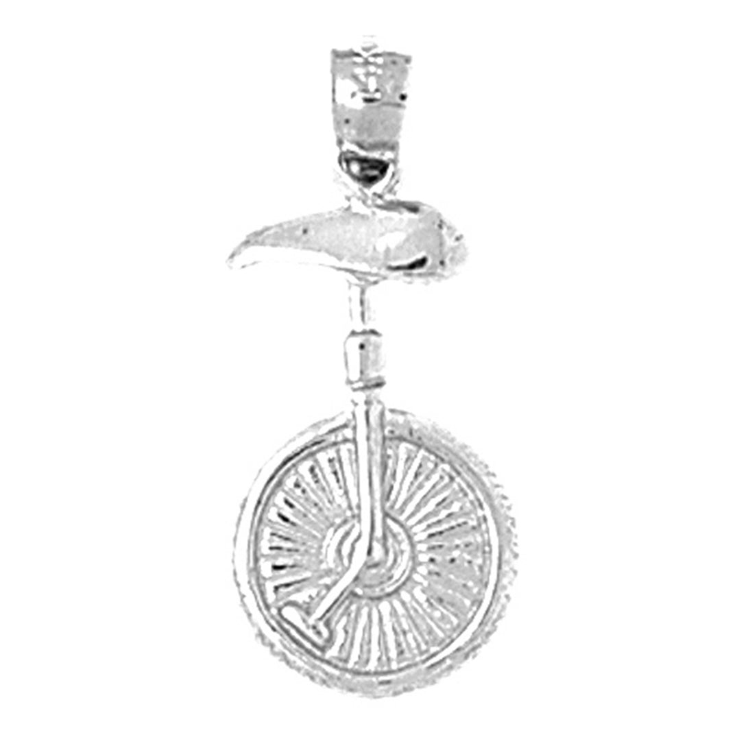 Sterling Silver Unicycle Pendant