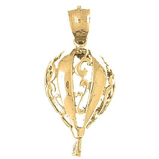 Yellow Gold-plated Silver Hot Air Balloon Pendant