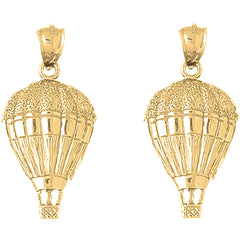 Yellow Gold-plated Silver 32mm Hot Air Balloon Earrings