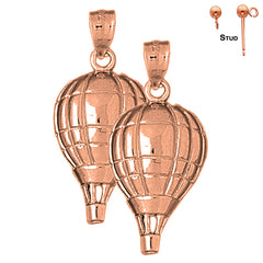 14K or 18K Gold Hot Air Balloon Earrings