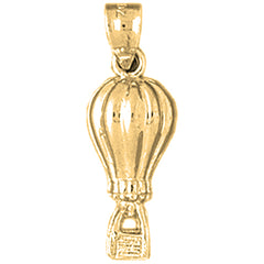 Yellow Gold-plated Silver 3D Hot Air Balloon Pendant