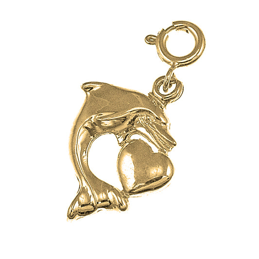 Yellow Gold-plated Silver Dolphin Pendant