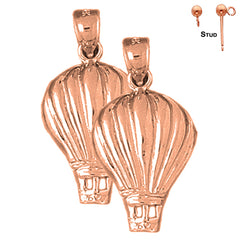 14K or 18K Gold Hot Air Balloon Earrings
