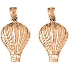 14K or 18K Gold 27mm Hot Air Balloon Earrings