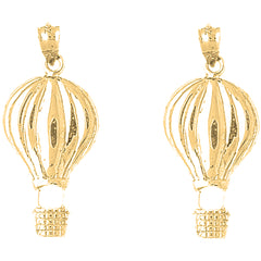 Yellow Gold-plated Silver 34mm Hot Air Balloon Earrings