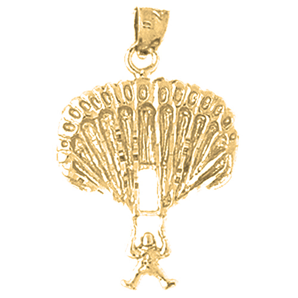 Yellow Gold-plated Silver Parachuter Pendant