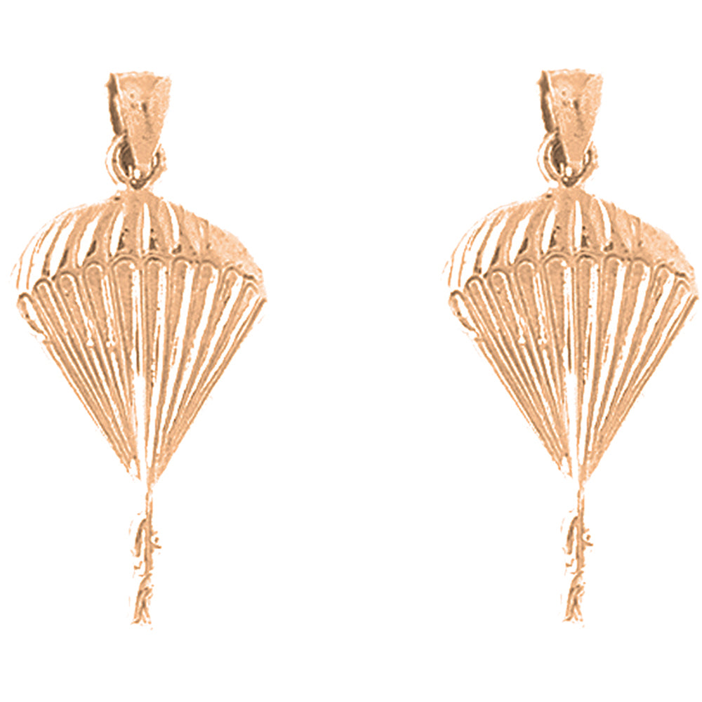 14K or 18K Gold 28mm Parachuter Earrings