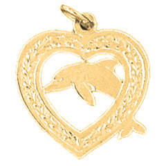 Yellow Gold-plated Silver Dolphin Pendant