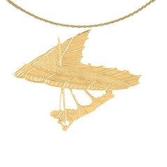 Sterling Silver Hand Glider Pendant (Rhodium or Yellow Gold-plated)