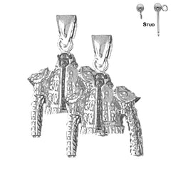 Sterling Silver 26mm Matador Jacket Earrings (White or Yellow Gold Plated)