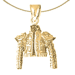 Sterling Silver Matador Jacket Pendant (Rhodium or Yellow Gold-plated)