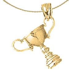 Sterling Silver Trophy Pendant (Rhodium or Yellow Gold-plated)