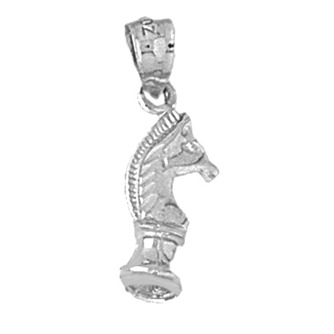 Sterling Silver Chess Knight Pendant