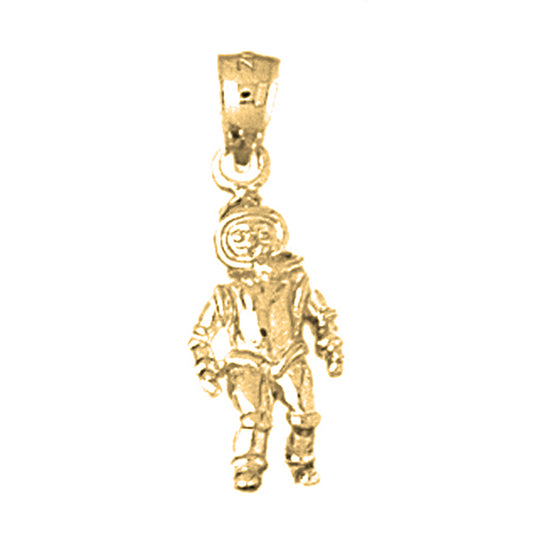 Yellow Gold-plated Silver Astronaut Pendant