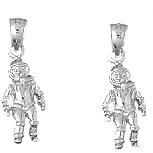Sterling Silver 23mm Astronaut Earrings
