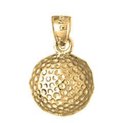 Yellow Gold-plated Silver Golf Ball Pendant