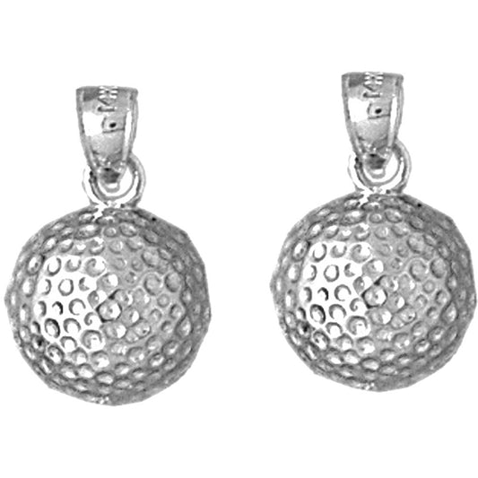 Sterling Silver 19mm Golf Ball Earrings