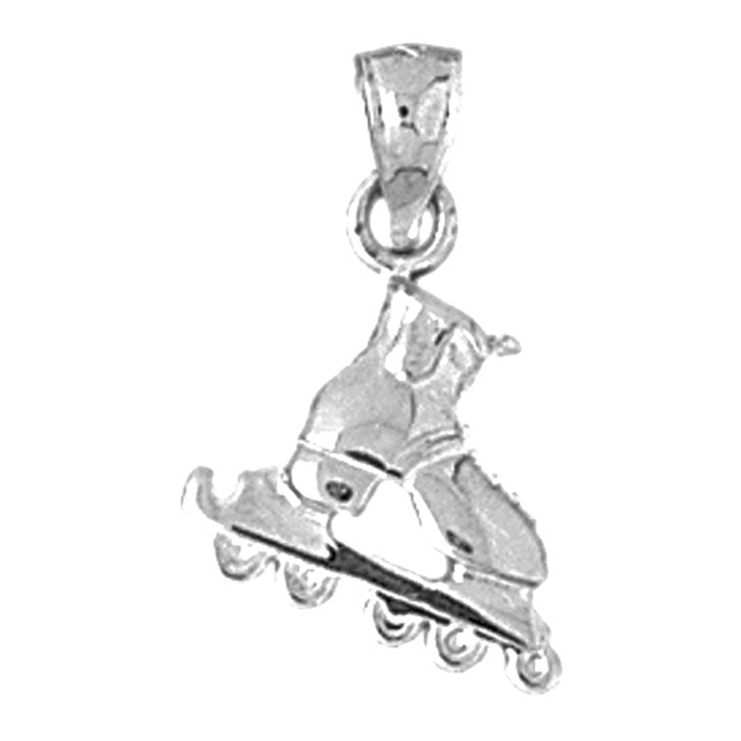 Sterling Silver 3D Skate Blades Pendant