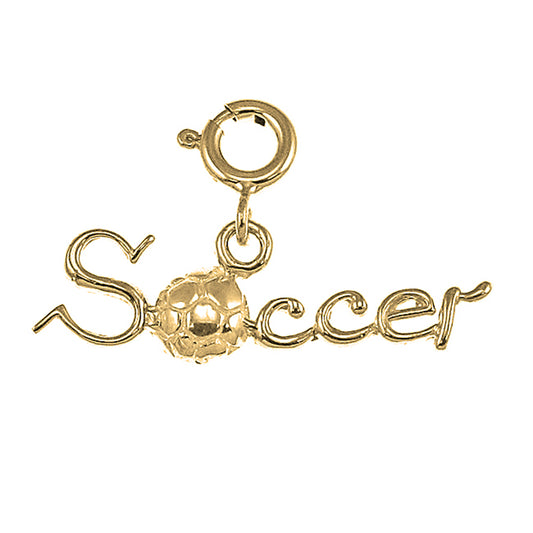Yellow Gold-plated Silver Soccer Pendant