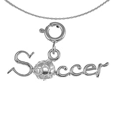 Sterling Silver Soccer Pendant (Rhodium or Yellow Gold-plated)