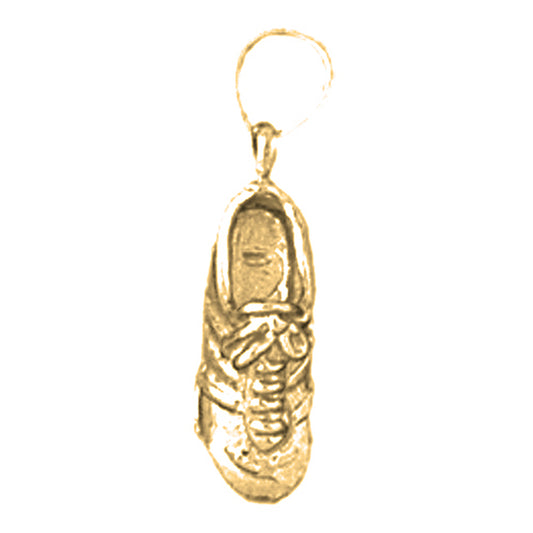 Yellow Gold-plated Silver Tennis Shoes Pendant