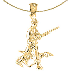 Sterling Silver Hunter Pendant (Rhodium or Yellow Gold-plated)