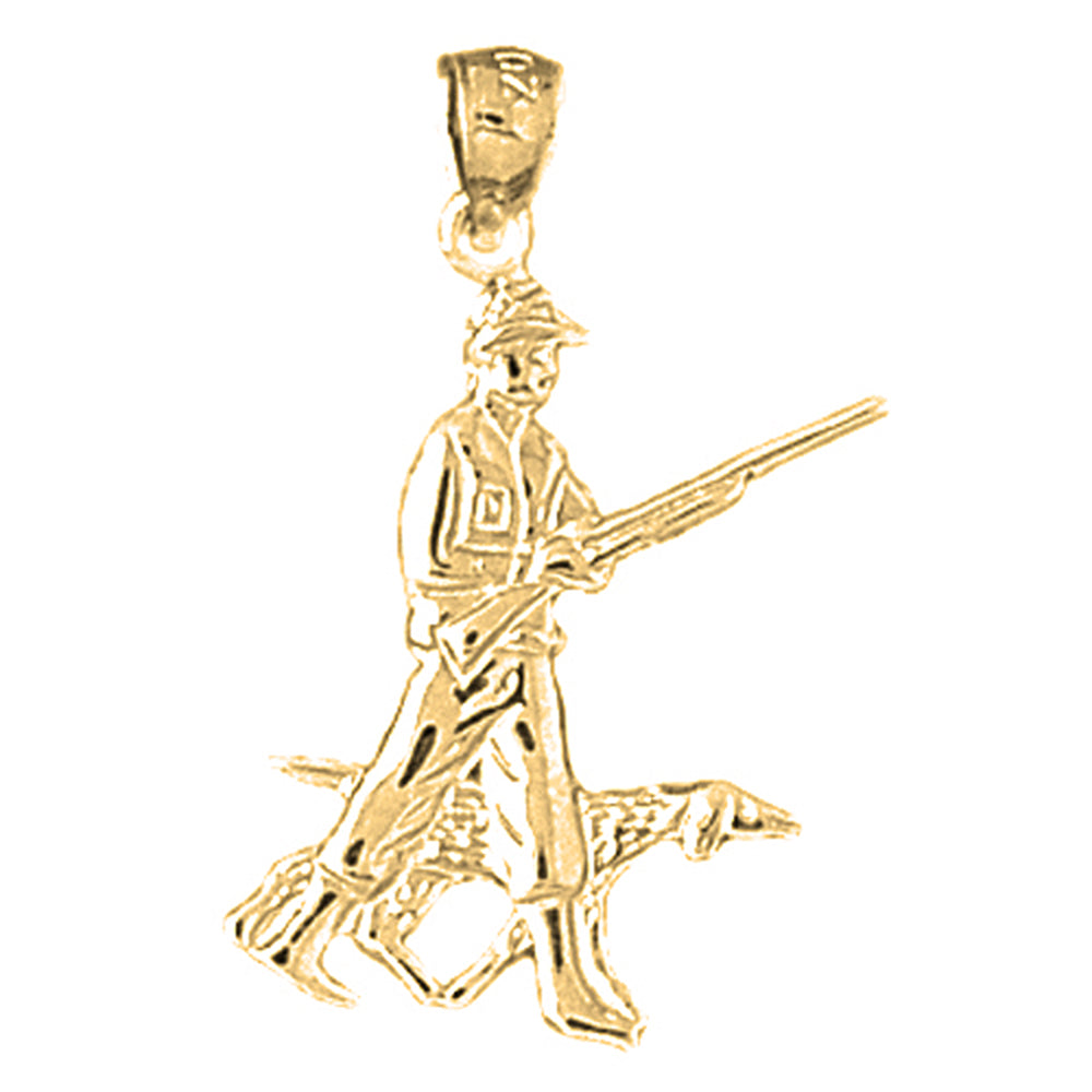 Yellow Gold-plated Silver Hunter Pendant