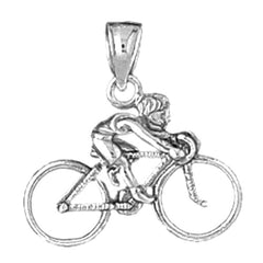 Sterling Silver 3D Cycler Pendant