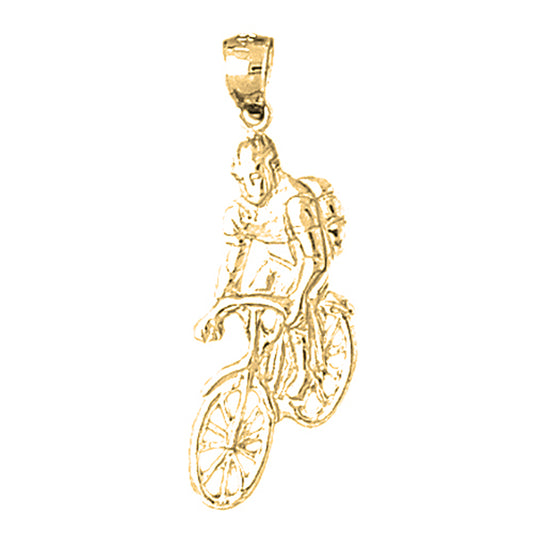 Yellow Gold-plated Silver Cycler Pendant