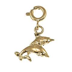 Yellow Gold-plated Silver Dolphin Pendant