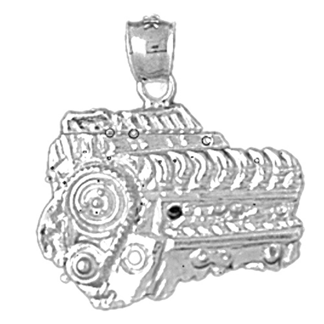 Sterling Silver Car Engine Pendant