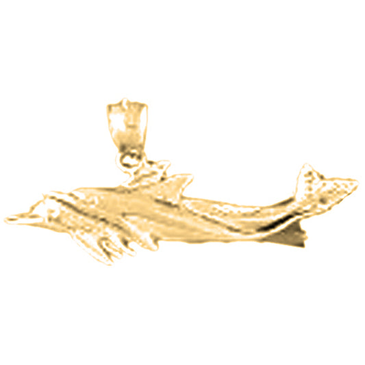 Yellow Gold-plated Silver Dolphin Pendant