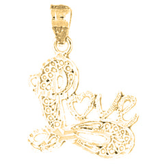 Yellow Gold-plated Silver Love Pendant