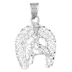 Sterling Silver Horseshoe And Horse Pendant