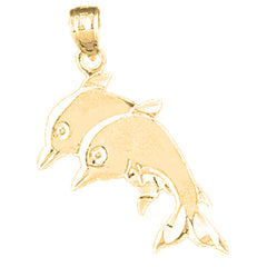 Yellow Gold-plated Silver Dolphin Pendant
