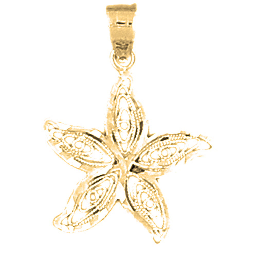 Yellow Gold-plated Silver Starfish Pendant