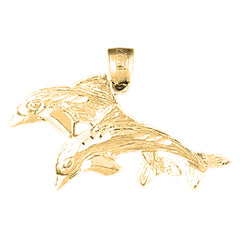 Yellow Gold-plated Silver Dolphin Pendant