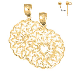 14K or 18K Gold 26mm Heart Earrings