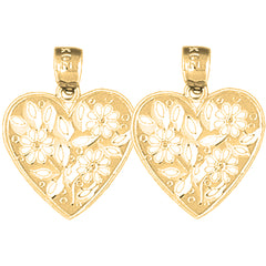 14K or 18K Gold 20mm Heart Earrings