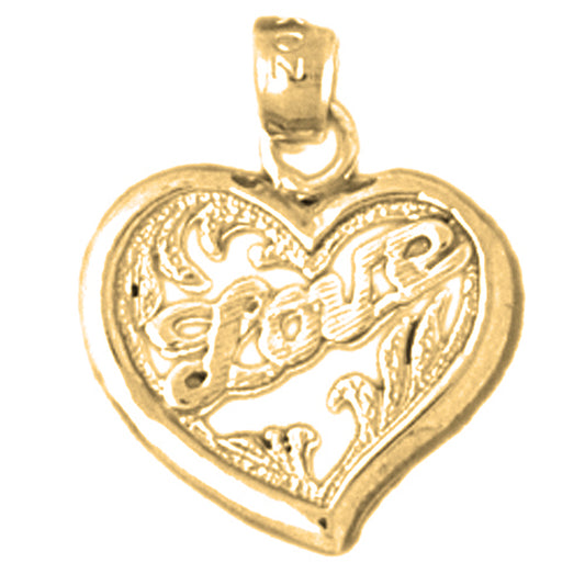 Yellow Gold-plated Silver Love Heart Pendant